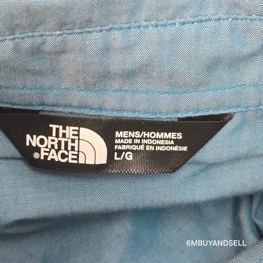 The North Face Mens Blue Long Sleeve Button Down‎ Shirt NF0A3KEZ Large